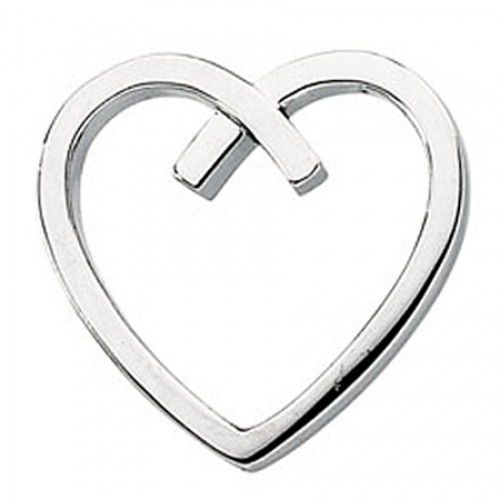 Tantalizing 14k White Gold Heart Pendant 15mm - Ladies