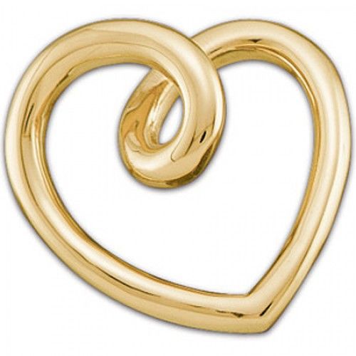 Lovely Ladies' 14k Yellow Gold Heart Pendant 15mm