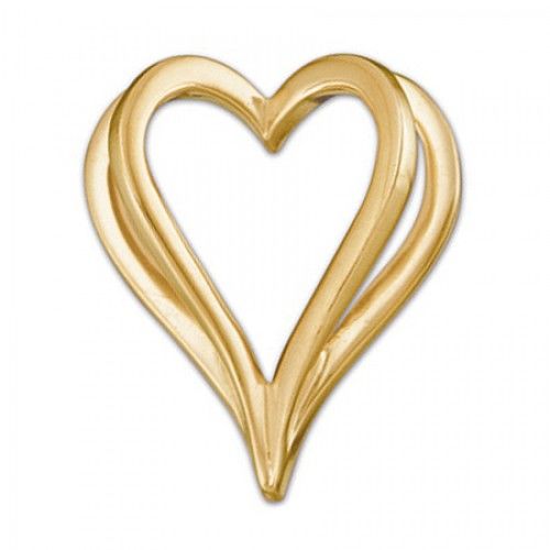Outstanding 14k Yellow Gold Heart Pendant 15mm - Ladies