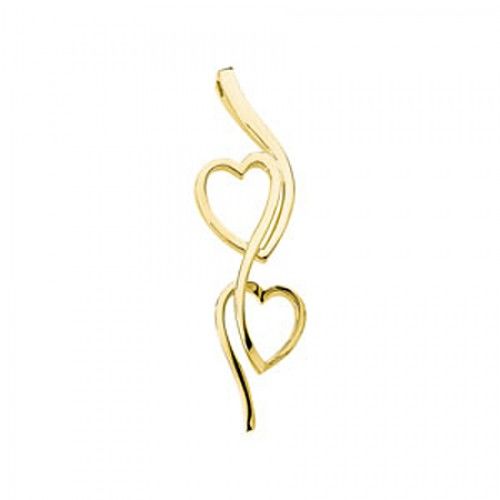 Delightful 14k Yellow Gold Heart Pendant 25mm - Ladies