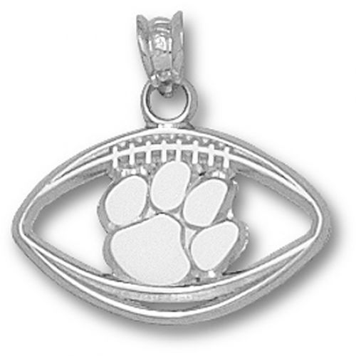 Clemson University Pierced Football Paw Pendant Tigers