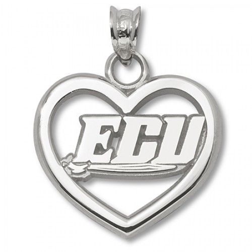 East Carolina Univ. ""Ecu"" Pierced Heart Pendant Pirates