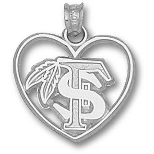 Florida State ""Fs"" Feather Heart Pendant - Seminoles