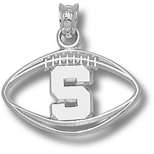 Michigan State Pierced Football ""S"" Pendant - Spartans