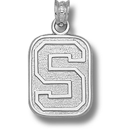 Michigan State Univ. Oval Block ""S"" Pendant - Spartans