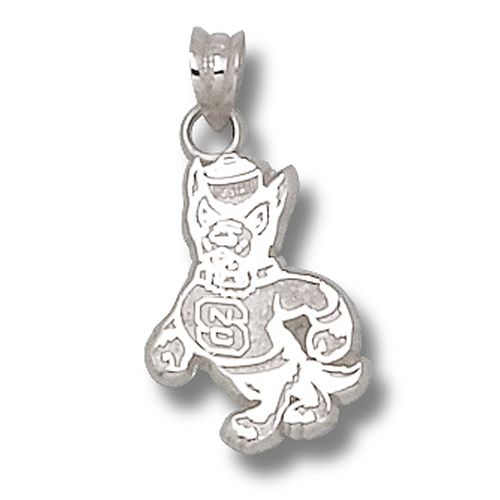 North Carolina State Strutting Wolf Pendant - Silver