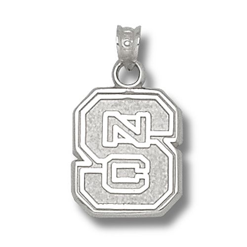 North Carolina State Big ""S"" and  ""Nc"" Pendant - Silver