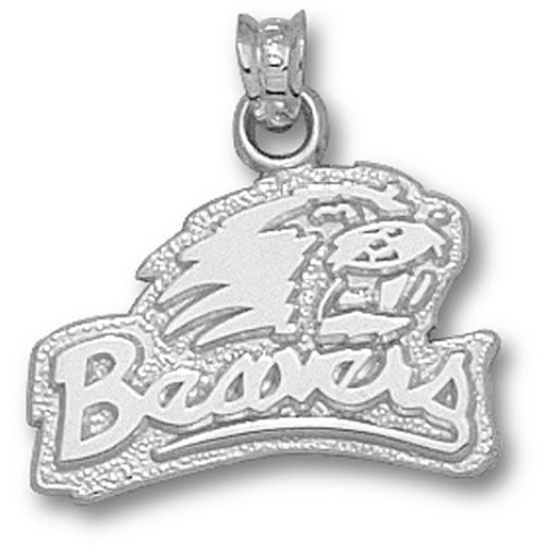 Oregon State New ""Beavers"" Head Pendant Sterling Silver