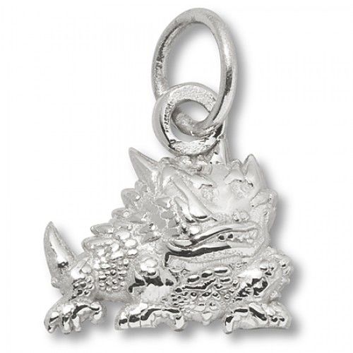 Texas Christian Orned Frog Pendant - Sterling Silver