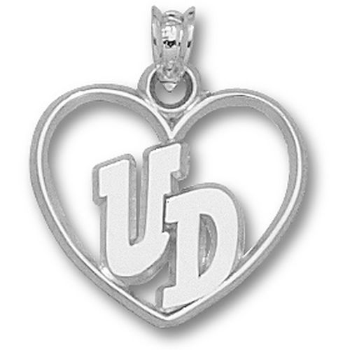 Univ. Dayton New Heart ""Ud"" Pendant - Sterling Silver