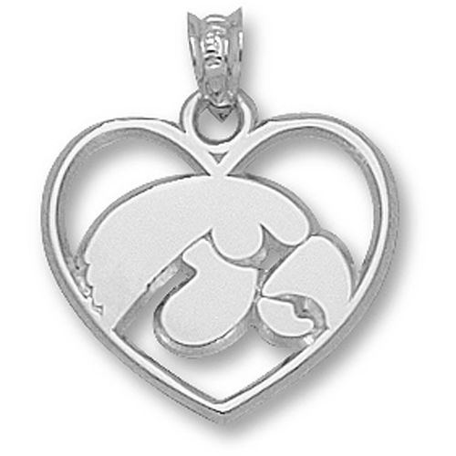 University of Iowa Hawkeyes - Tiger Hawk Heart Pendant