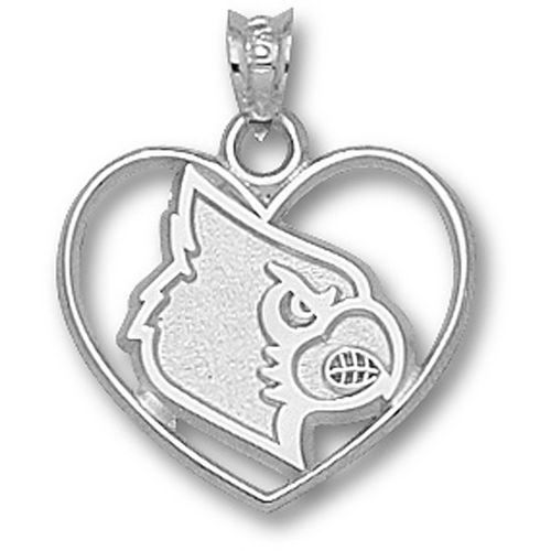 Louisville Cardinals - Cardinal Head Heart Pendant