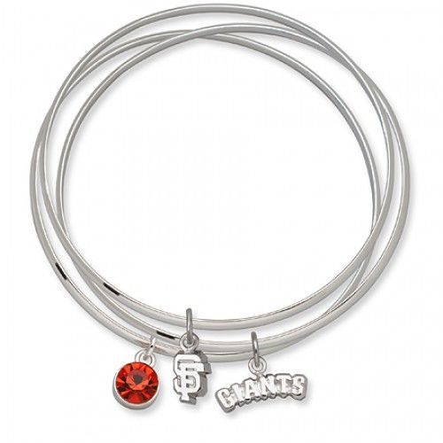 San Francisco Giants Bangle Bracelet Charm Set Orange Crystal