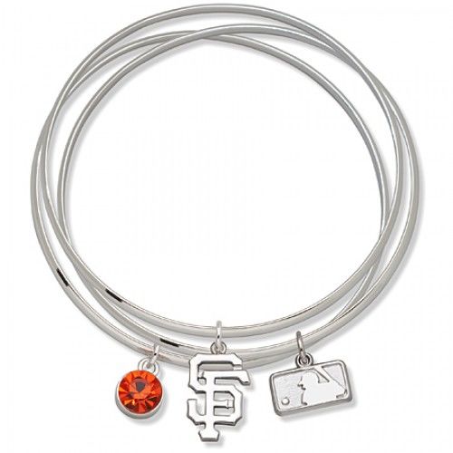 San Francisco Giants Bangle Bracelet Set Orange Crystal