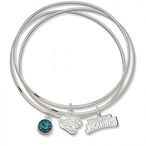 Green Blue Crystal Jacksonville Jaguars Bangle Bracelet