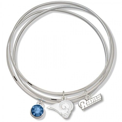 Blue Crystal St. Louis Rams Bangle Bracelet Set