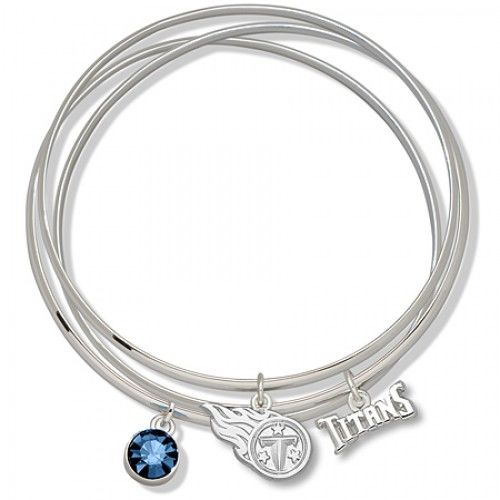 Blue Crystal Tennessee Titans Bangle Bracelet Set