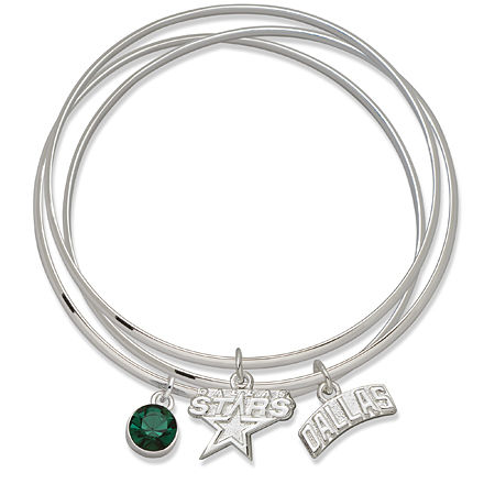 Green Crystal Dallas Stars Bangle Bracelet Set
