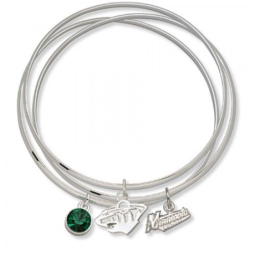 Green Crystal Minnesota Wild Bangle Bracelet Set