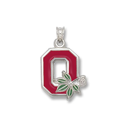 Ohio State Univ Pendant with Enamel Block ""O"" Design
