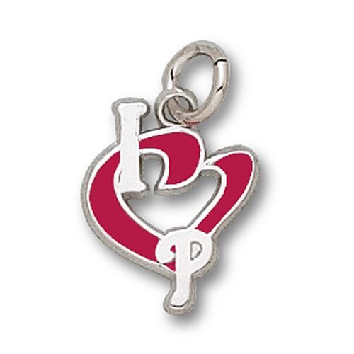 Philadelphia Phillies Pendant - Enamel I Heart P Design