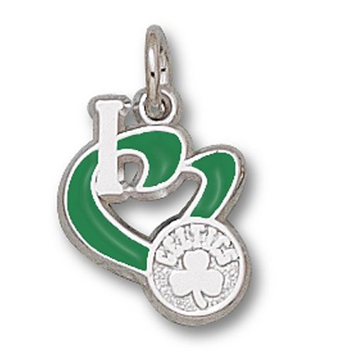 Nba Boston Celtics Pendant - Enamel I Heart Logo Design