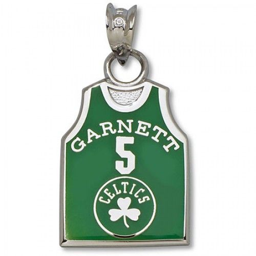 Boston Celtics Enameled ""Garnett"" #5 Jersey Pendant