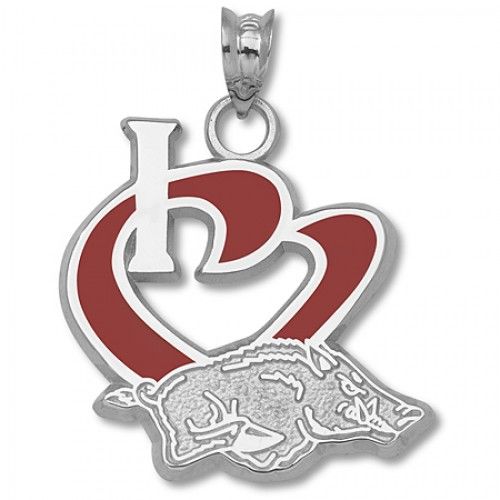University of Arkansas I Heart Razorback Enamel Pendant