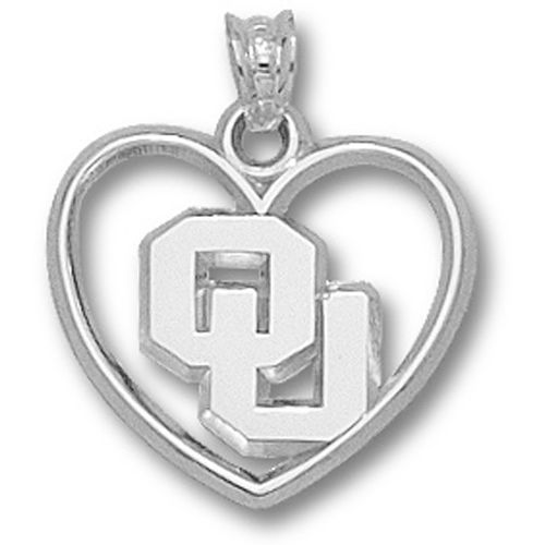 Womans - University of Oklahoma New ""Ou"" Heart Pendant