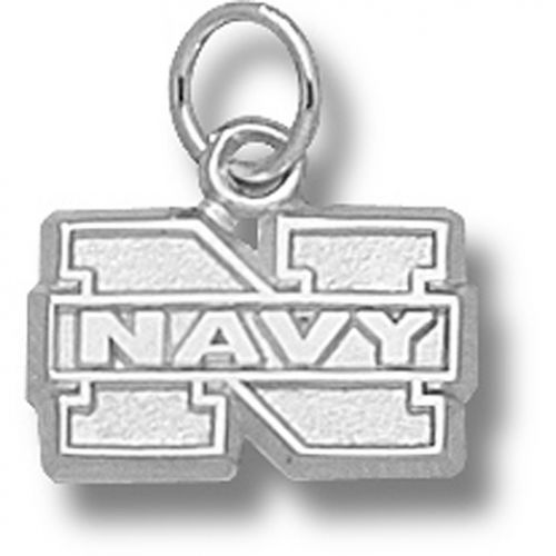 Unisex - U.S. Naval Academy ""N Navy"" Pendant - Silver