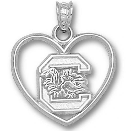 University of South Carolina ""C"" Gamecock Heart Pendant