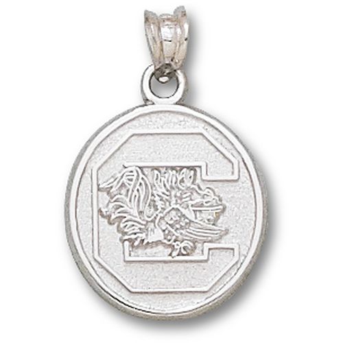 Unisex South Carolina Oval ""C"" Gamecock Pendant Silver