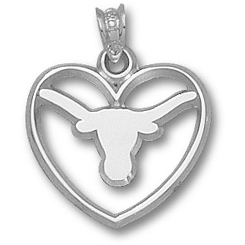 Womans - Univ. of Texas Longhorn Heart Pendant - Silver
