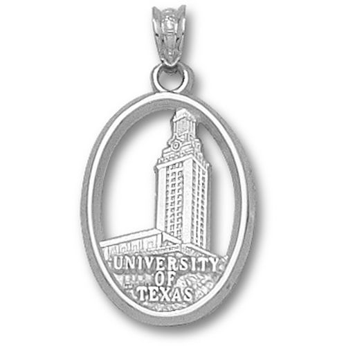 Unisex - Univ of Texas Oval Bell Tower Pendant - Silver
