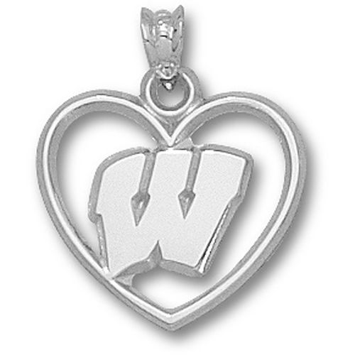 Womans - Univ. of Wisconsin Motion ""W"" Heart Pendant