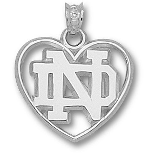 Nd"" Heart Pendant University Notre Dame Fighting Irish