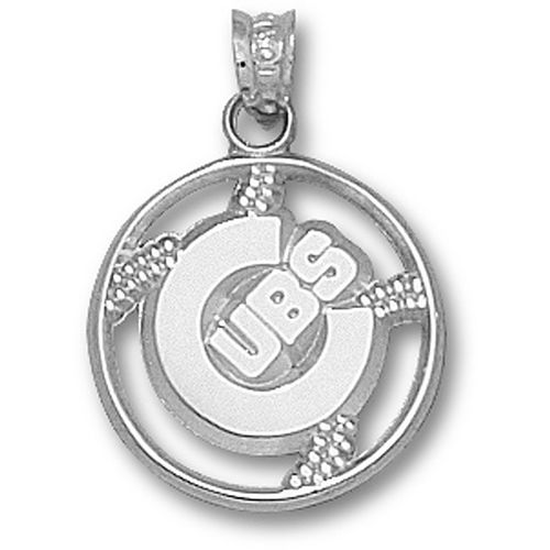 Chicago Cubs ""C Cubs"" Pierced Baseball  Pendant - Mlb