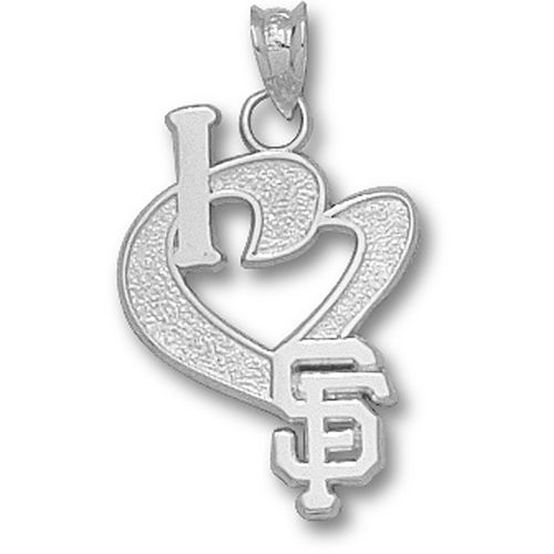 Mlb Giants ""I Heart Sf"" Pendant Sterling Silver New
