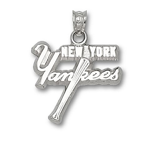 New York ""Yankees"" with Bat Pendant Sterling Silver