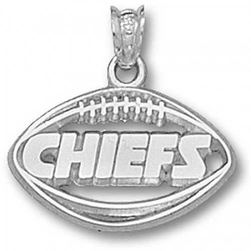 Nfl Kansas City Chiefs Pierced Football Pendant Silver