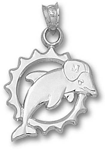 Nfl Miami Dolphins Modeled Logo Pendant 925 Silver