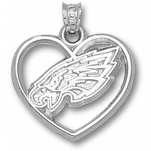 Nfl Philadelphia Eagles Logo Heart Pendant 925 Silver
