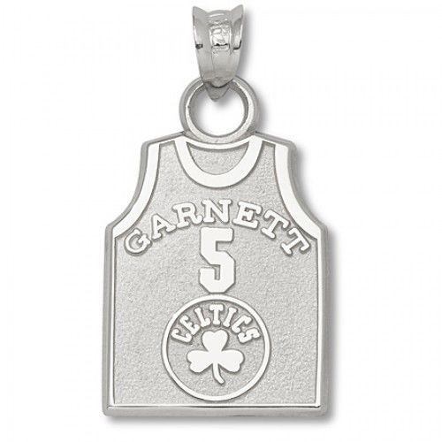 Sterling Silver - Celtics ""Garnett"" #5 Jersey Pendant
