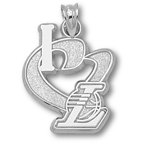 925 Silver - Los Angeles Lakers ""I Heart Logo"" Pendant