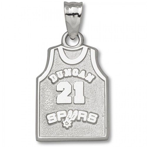Silver - San Antonio Spurs ""Duncan"" #21 Jersey Pendant