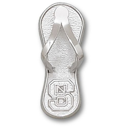 Silver - North Carolina State ""S Nc"" Flip Flop Pendant