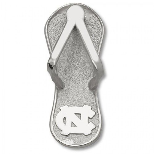 Silver - Univ. North Carolina ""Nc"" Flip Flop Pendant