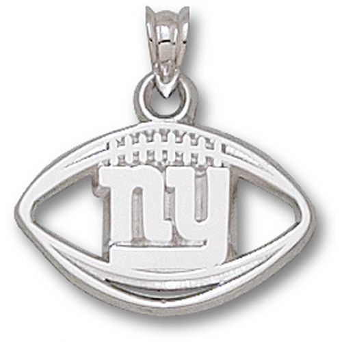Sterling Silver New York Giants ""Ny"" Football Pendant