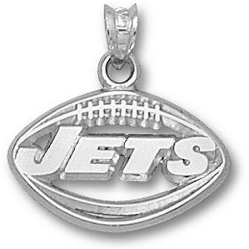 Sterling Silver New York Jets Football Pendant - Nfl