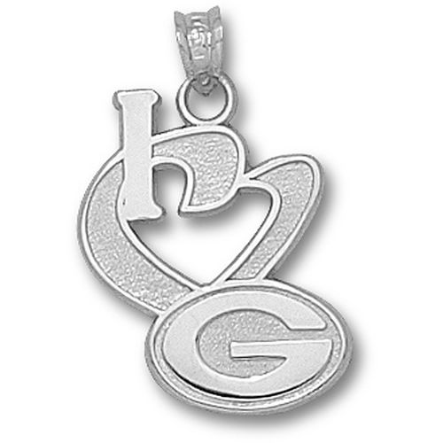 Sterling Silver Green Bay Packers ""I Heart G"" Pendant